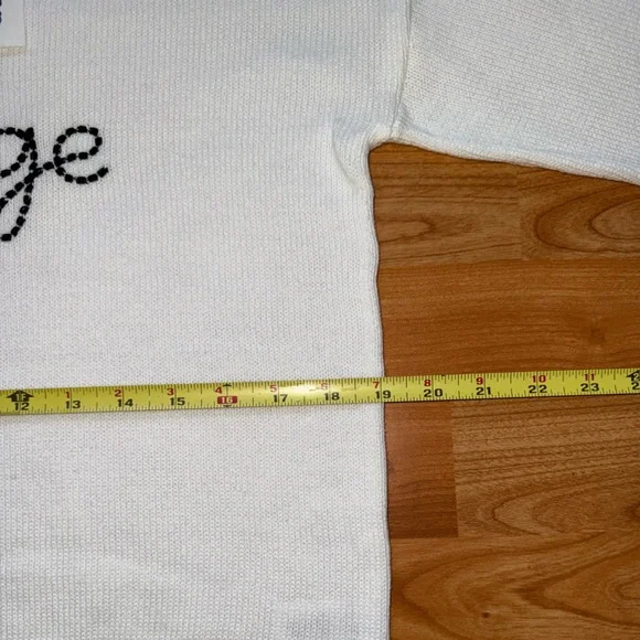 Workshop Republic Clothing Women Sz S ‘Bon Voyage’ White Cotton Knit Sweater New - Picture 10 of 16